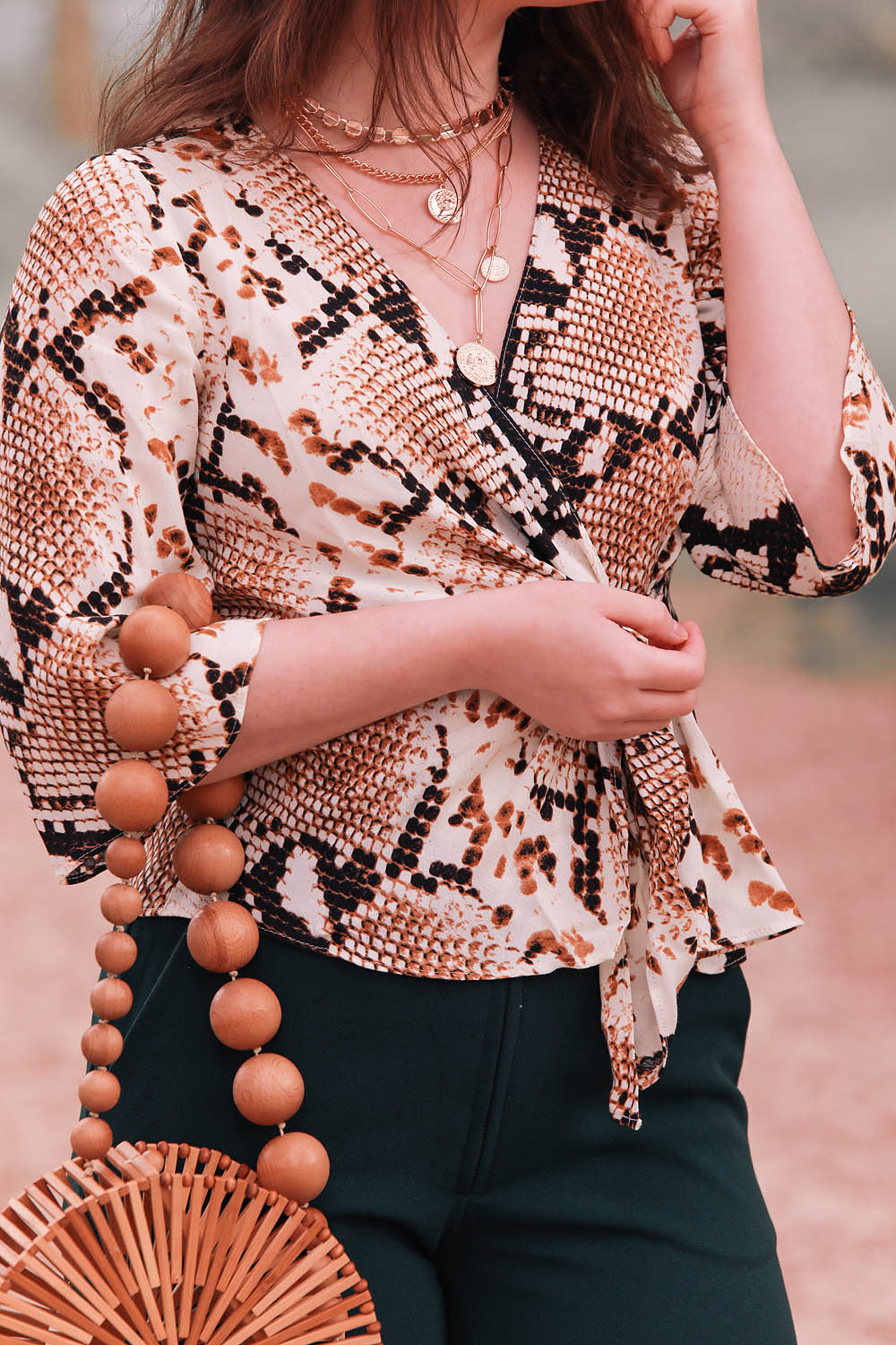 Modetrend-Schlangenmuster-Details